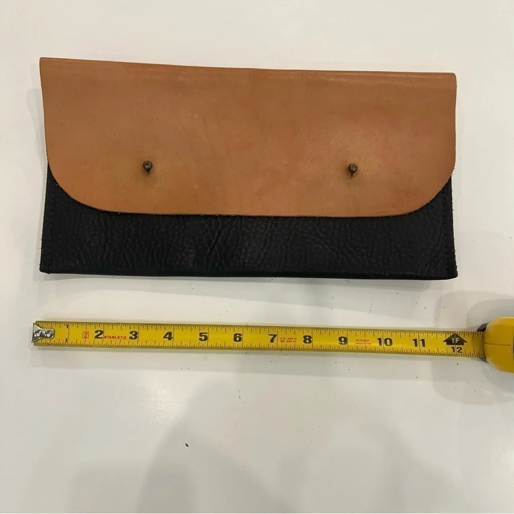 Beautiful rich supple leather two toned clutch
